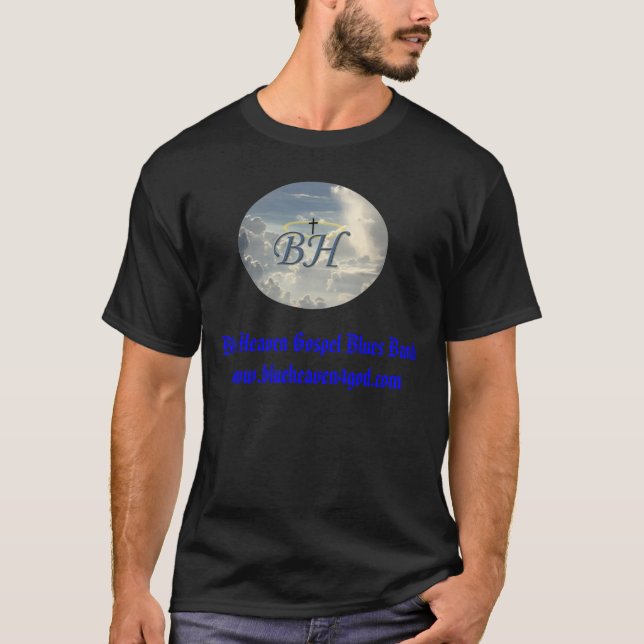 Das T-Logo und der blaue Text der blauen Himmel T-Shirt (Vorderseite)