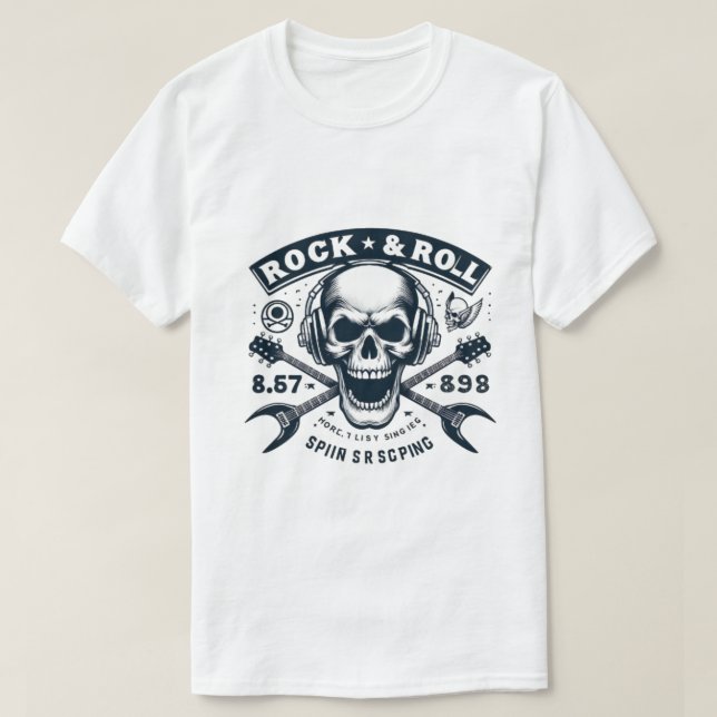 Das T-Shir-Logo für Skull & Crossbones Rock Band T-Shirt (Design vorne)