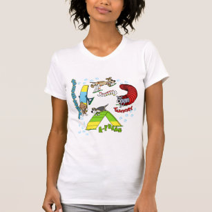Das T-Shirt der Cartoon-HundeAgility-Frauen
