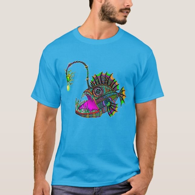 Das T-Shirt der elektrischen Angler-Fisch-Männer (Vorderseite)