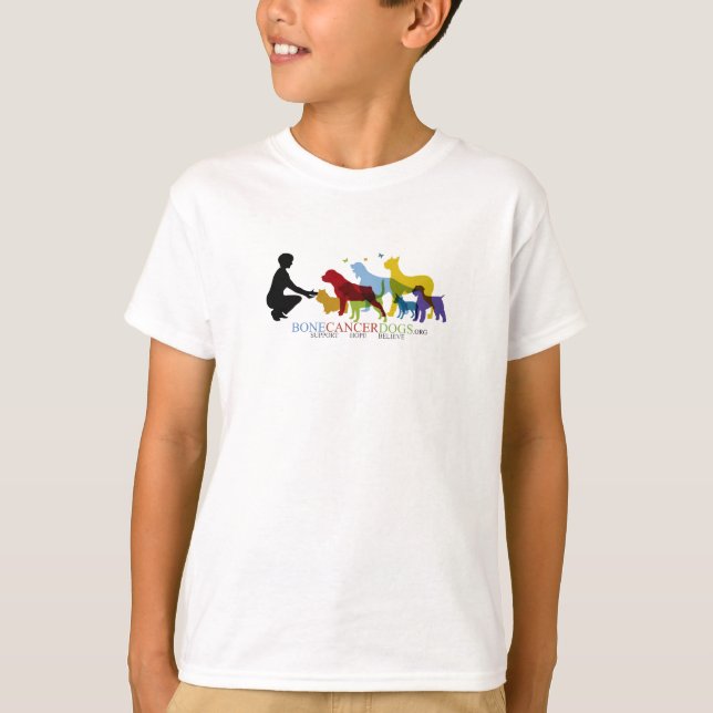 Das T-Shirt der Kinder mit farbigem Logo (Vorderseite)