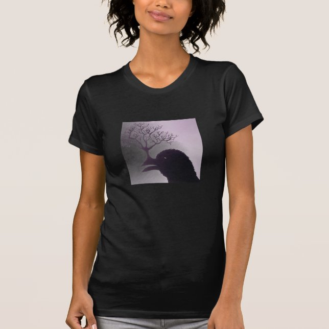 Das T-Shirt der Krähen-grafischen Frauen (Vorderseite)