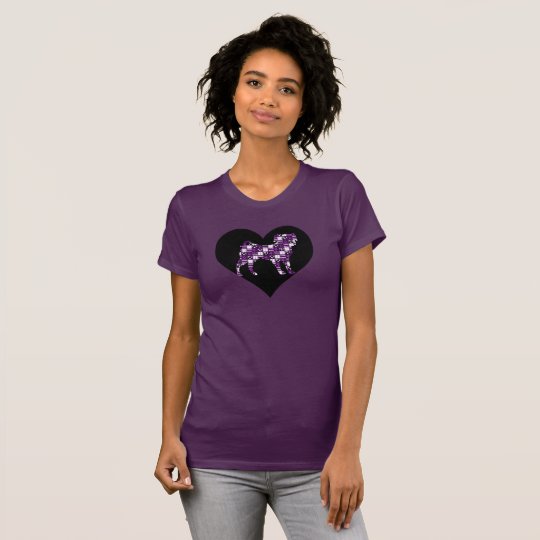 Das T-Shirt des Flecken-Arbeits-Mops lila