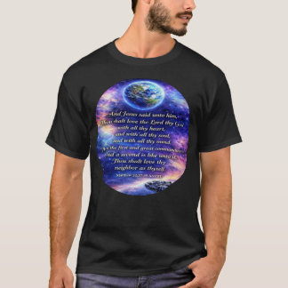 Das T-Shirt 'Die zwei großen Gebote Weltraum'