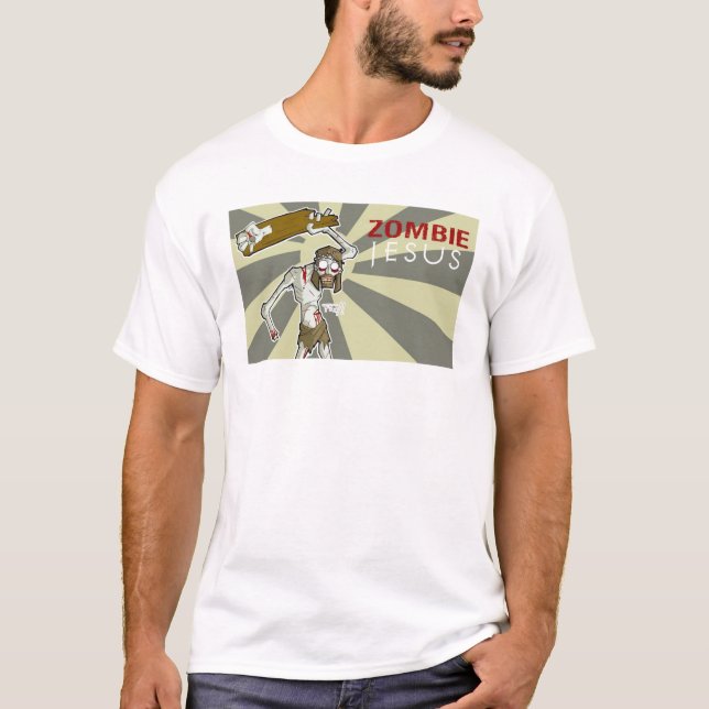 Das T-Shirt Männer Zombie-Jesuss WWZJD (Vorderseite)