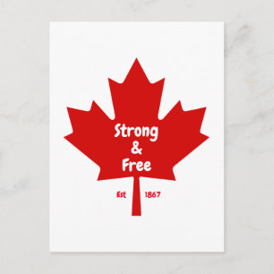 Das T-Shirt "Strong and Free" aus Ahornblättern Postkarte