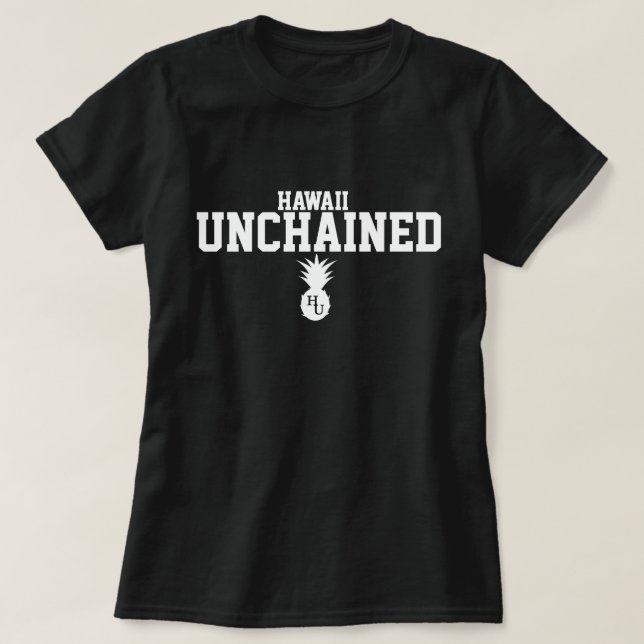 Das T-Stück der Schwarzes losgeketteten Frauen T-Shirt (Design vorne)