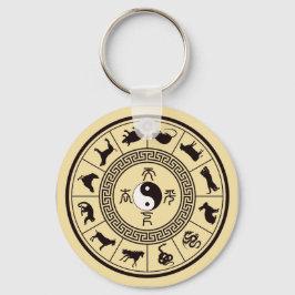 Das Tai Chi Zodiac Wheel Schlüsselanhänger