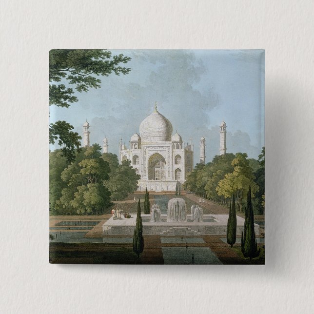 Das Taj Mahal, Agra, vom Garten Button (Vorderseite)