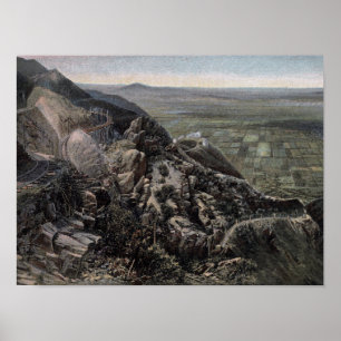 Das Tal aus Sicht auf die Berge Poster