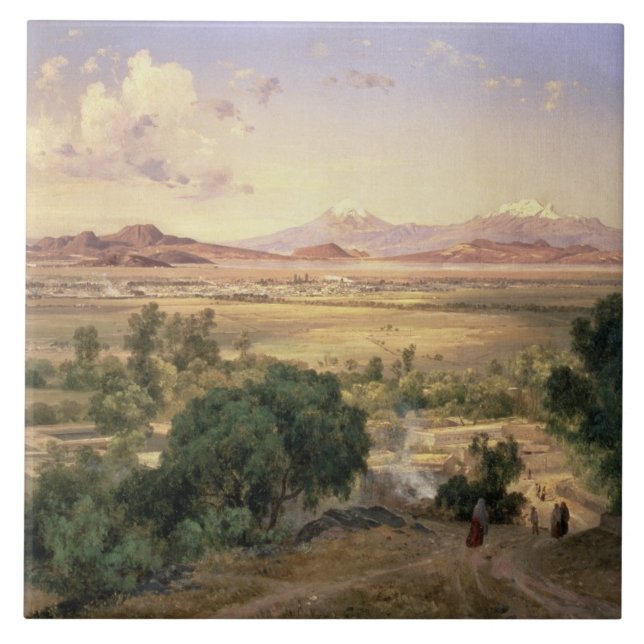 Das Tal von Mexiko vom niedrigen Ridge von Tacubay Fliese (Vorderseite)