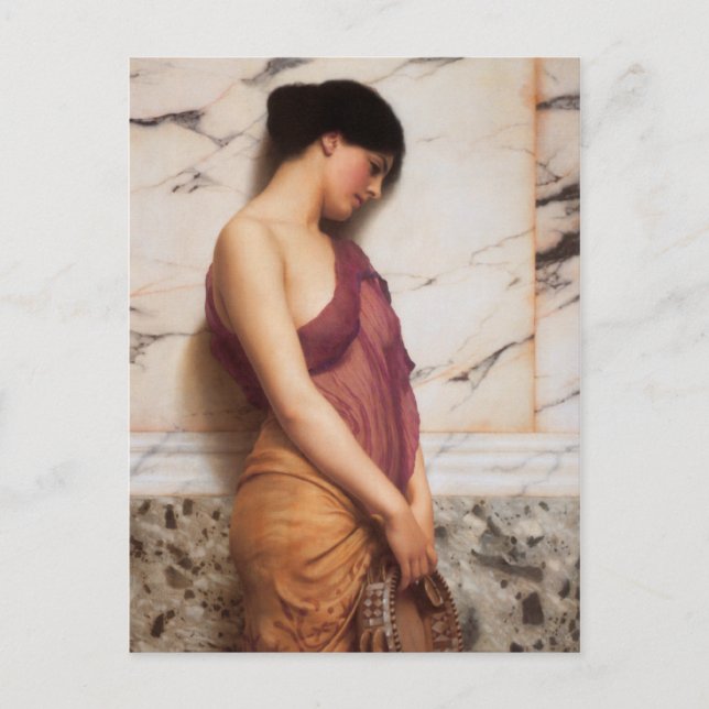 Das Tambourine Girl von John William Godward Postkarte (Vorderseite)