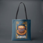 Das Tarot des Kaffees Tasche<br><div class="desc">Eine künstlerische,  illustrierte Kaffee-Lifestyle dunkeltürkisfarben Tarot Tote-Tasche. Für Ihre Lieblings-Barista,  oder Freund. Ein tolles Geschenk für einen Kaffeeliebhaber.</div>
