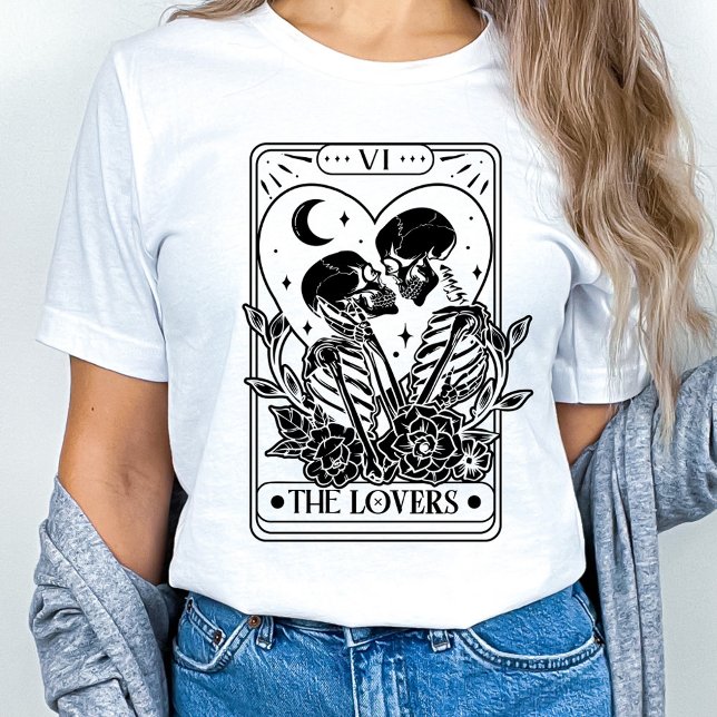 Das Tarot Lovers Skelettin Valentine T-Shirt (Von Creator hochgeladen)