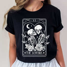 Das Tarot Lovers Skelettin Valentine T-Shirt