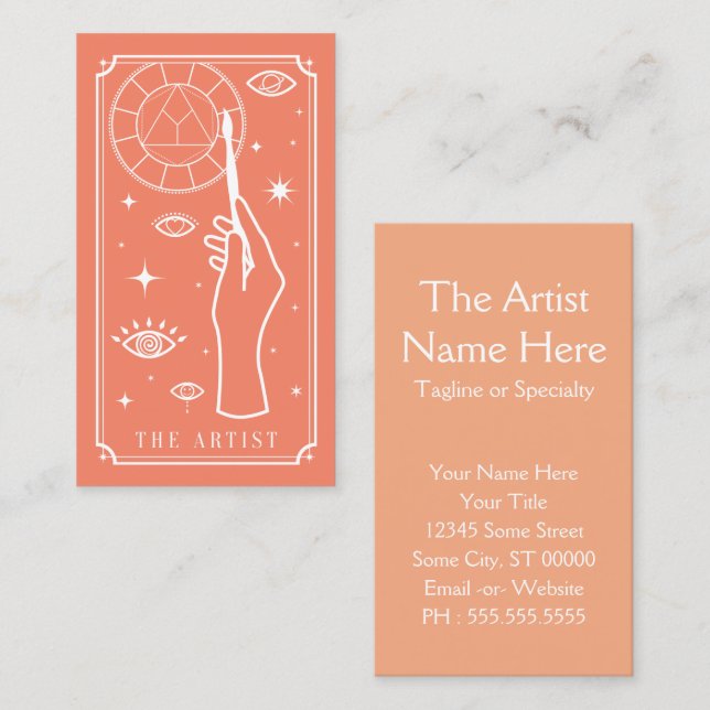 das Tarot Visitenkarte (Vorne/Hinten)