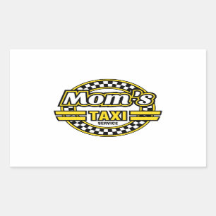 Das Taxi-Service-Logo der Mama Rechteckiger Aufkleber