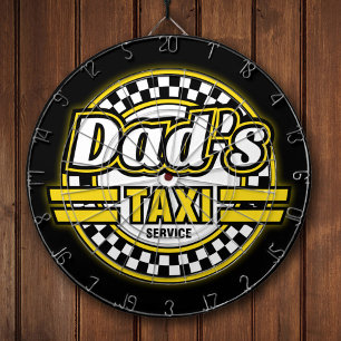 Das Taxi-Service-Logo des Vaters Dartscheibe