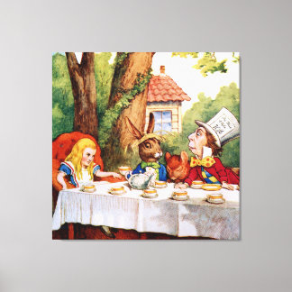 Das Tea-Party des Mad Hatter in der Alice im Wunde Leinwanddruck