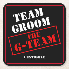 Das Team der G-Teams Rechteckiger Pappuntersetzer