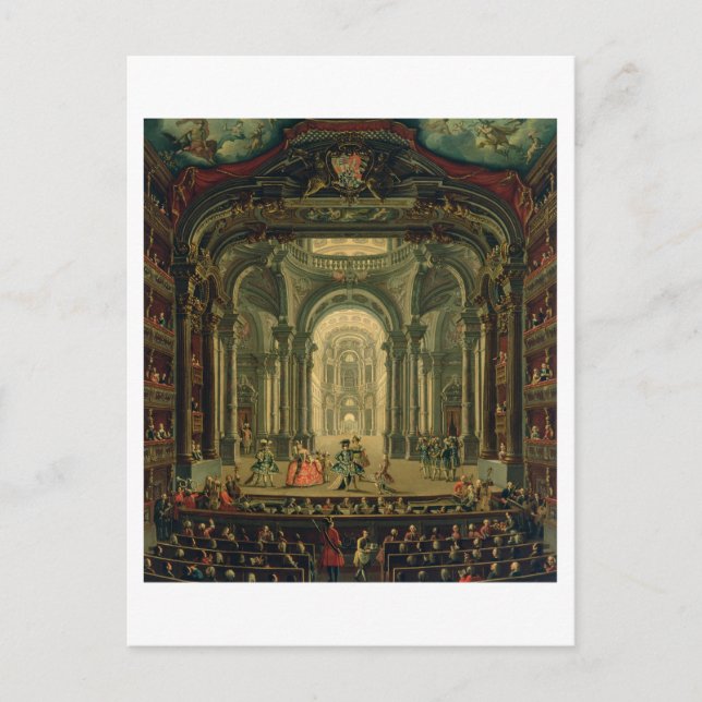 Das Teatro Reale in Turin (Öl auf Leinwand) Postkarte (Vorderseite)