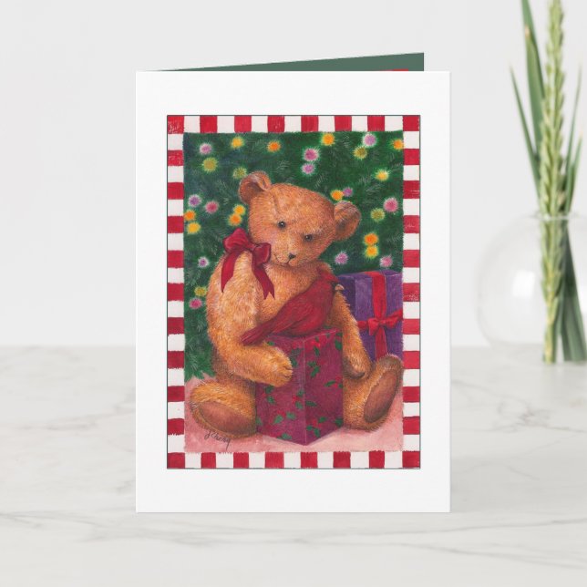 das teddybear Weihnachten danken Ihnen sich Dankeskarte (Vorderseite)
