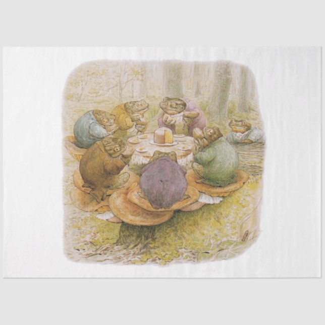 Das Tee-Party der Toads (von Beatrix Potter) Seidenpapier (Vorderseite)