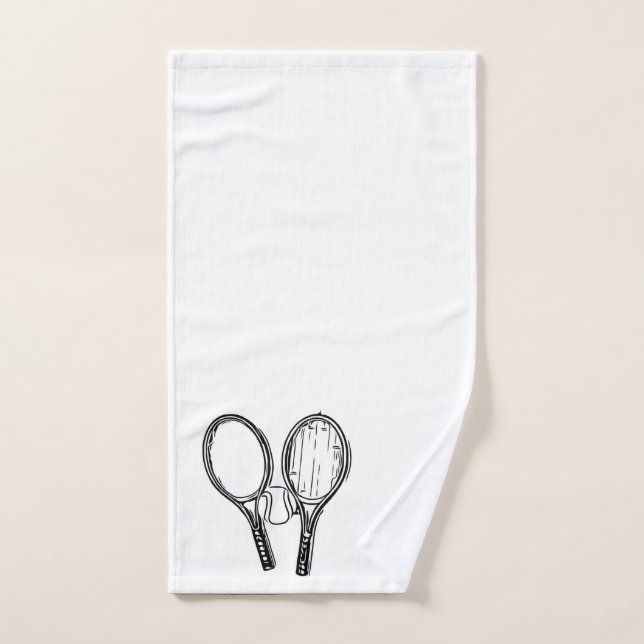 Das Tennisleben ist besser auf dem Platz in Schwar Handtuch (Handtuch)