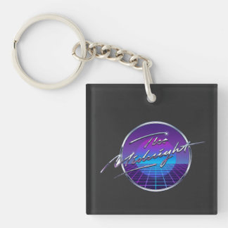 Das The Midnight Synthwave Retro Grid Logo T-Shirt Schlüsselanhänger