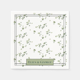 Das Thema Grüne Wälder in einer Hochzeit Serviette