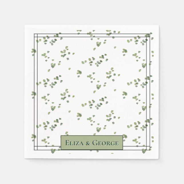 Das Thema Grüne Wälder in einer Hochzeit Serviette (Vorderseite)