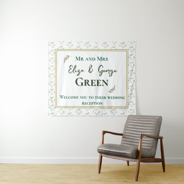 Das Thema Grüne Wälder in einer Hochzeit Wandteppich (Beispiel (Horizontal))