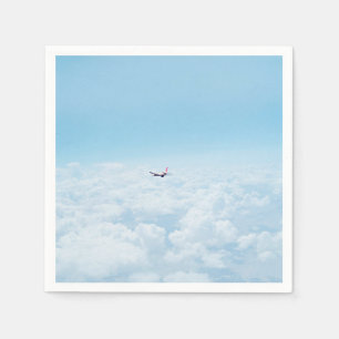 Das Themed Flugzeug, ein Flugzeug fliegt in blaue Serviette