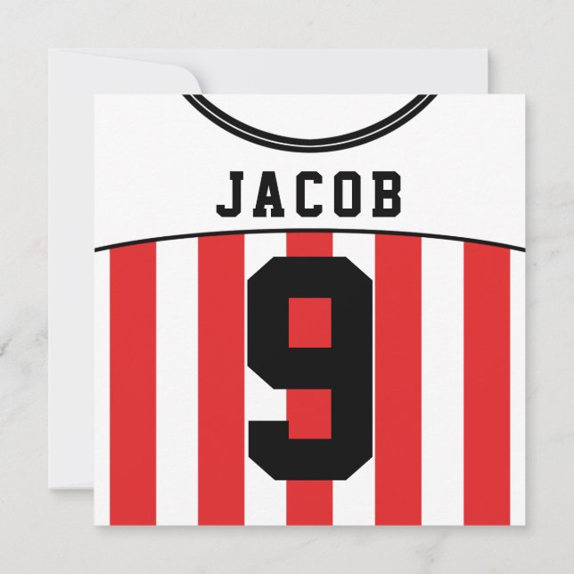 Das Themed Party von Soccer Jersey lädt zum Templa Einladung (Rückseite)