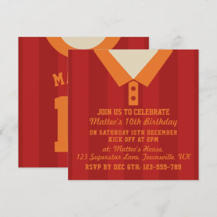 Das Themed Party von Soccer Jersey lädt zum Templa Einladung