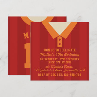 Das Themed Party von Soccer Jersey lädt zum Templa Einladung