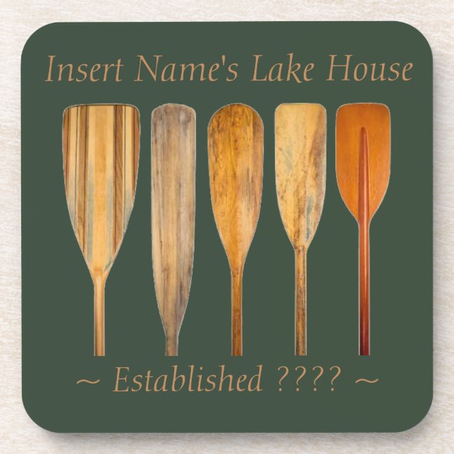 Das Themengebiet "Lake House Oars" ist individuell Getränkeuntersetzer (Vorderseite)