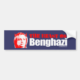 Das Tier von Banghazi - Anti-Hillary - Weiß - .pn Autoaufkleber