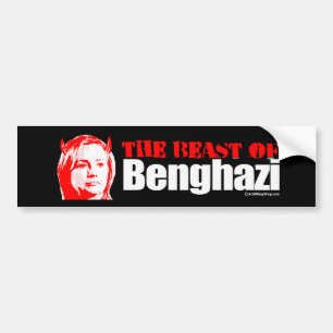 Das Tier von Banghazi - Anti-Hillary - Weiß - .pn Autoaufkleber
