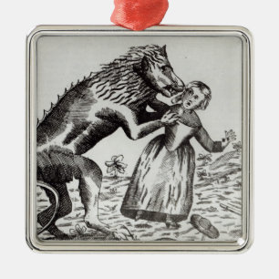 Das Tier von Gevaudan ein junges Mädchen Silbernes Ornament