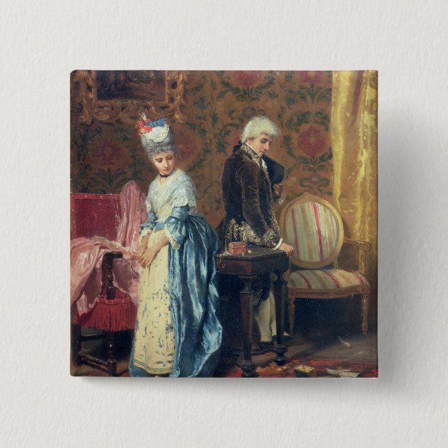 Das tiff der Liebhaber, 1872 (Öl auf Platte) Button (Vorderseite)