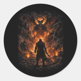 Das Tor des Infernos Runder Aufkleber