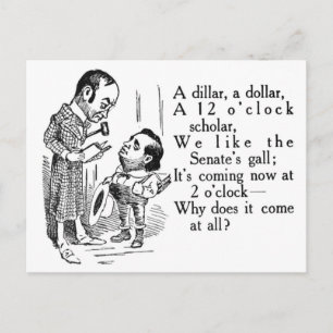 Das Tor des Senats: Politischer Cartoon Postkarte