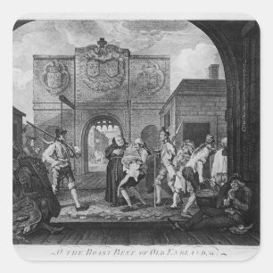Das Tor von Calais oder O das Roastbeef Quadratischer Aufkleber