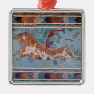 Das toreador-Fresko, Knossos Palast, Kreta Silbernes Ornament