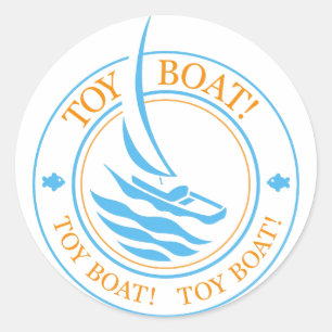 Das Tot Spot_Toy Boat (Blue & Gold) Runder Aufkleber