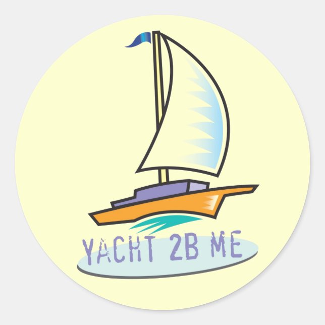 Das Tot Spot_Yacht 2B Me™ Logo-Boot Runder Aufkleber (Vorderseite)