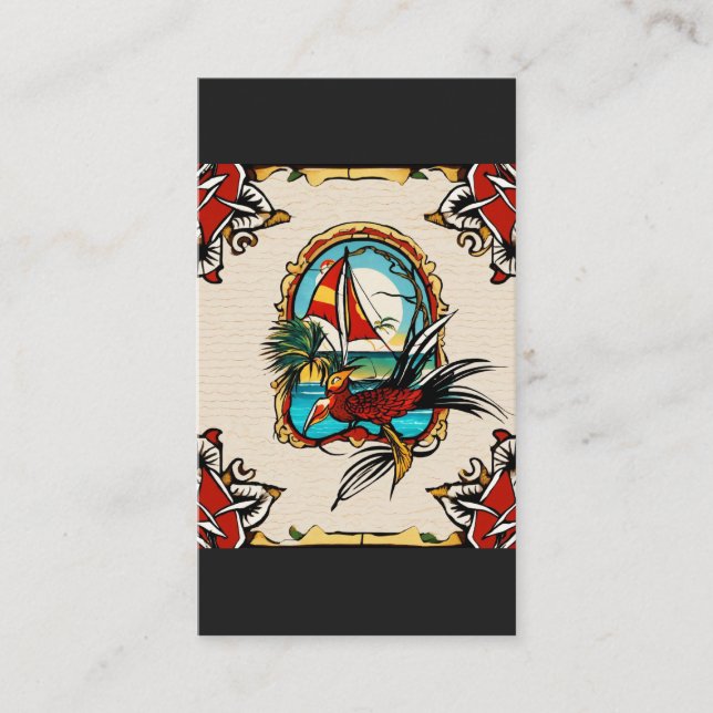 Das traditionelle amerikanische Tatoo-Bild Visitenkarte (Vorderseite)
