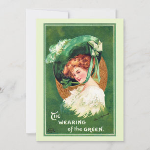 Das Tragen der grünen Party Einladung