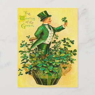 Das Tragen des Grünen-St. Patrick's Day Postkarte